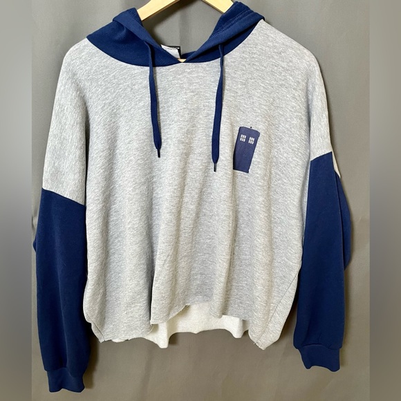 Her Universe Sweaters - Doctor Who Her Universe NWT Tardis Blue Grey #13 Crop Fleece Hoodie Women's 2x